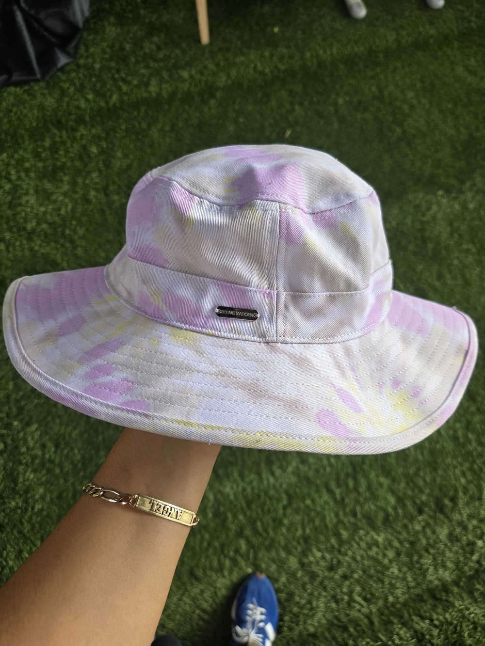 Steve Madden Tie-Dye Bucket Hat in Pink & Yellow